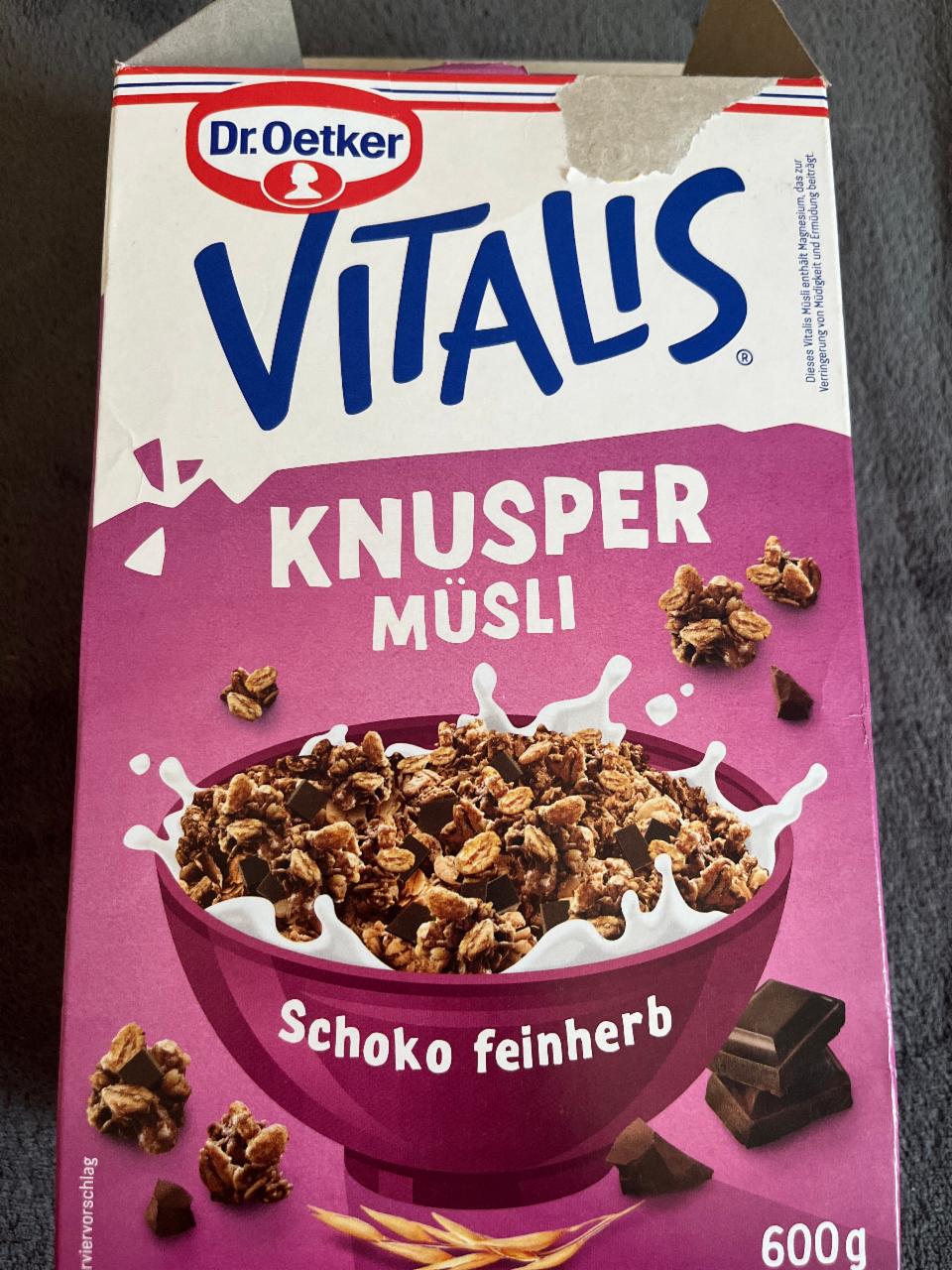 Fotografie - Vitalis Knusper müsli Schoko feinherb Dr.Oetker