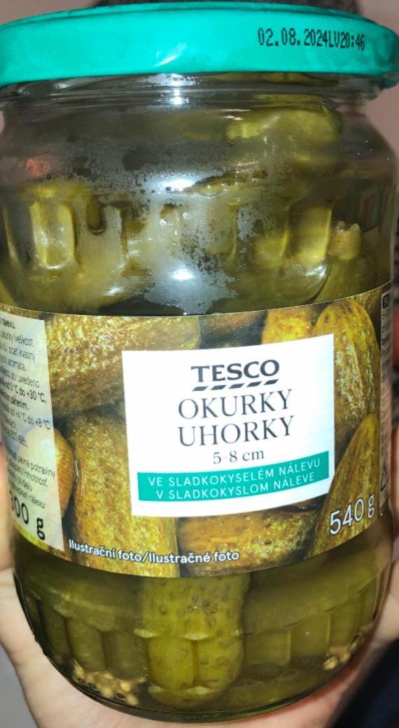 Fotografie - Okurky ve sladkokyselém nálevu 5-8 cm Tesco