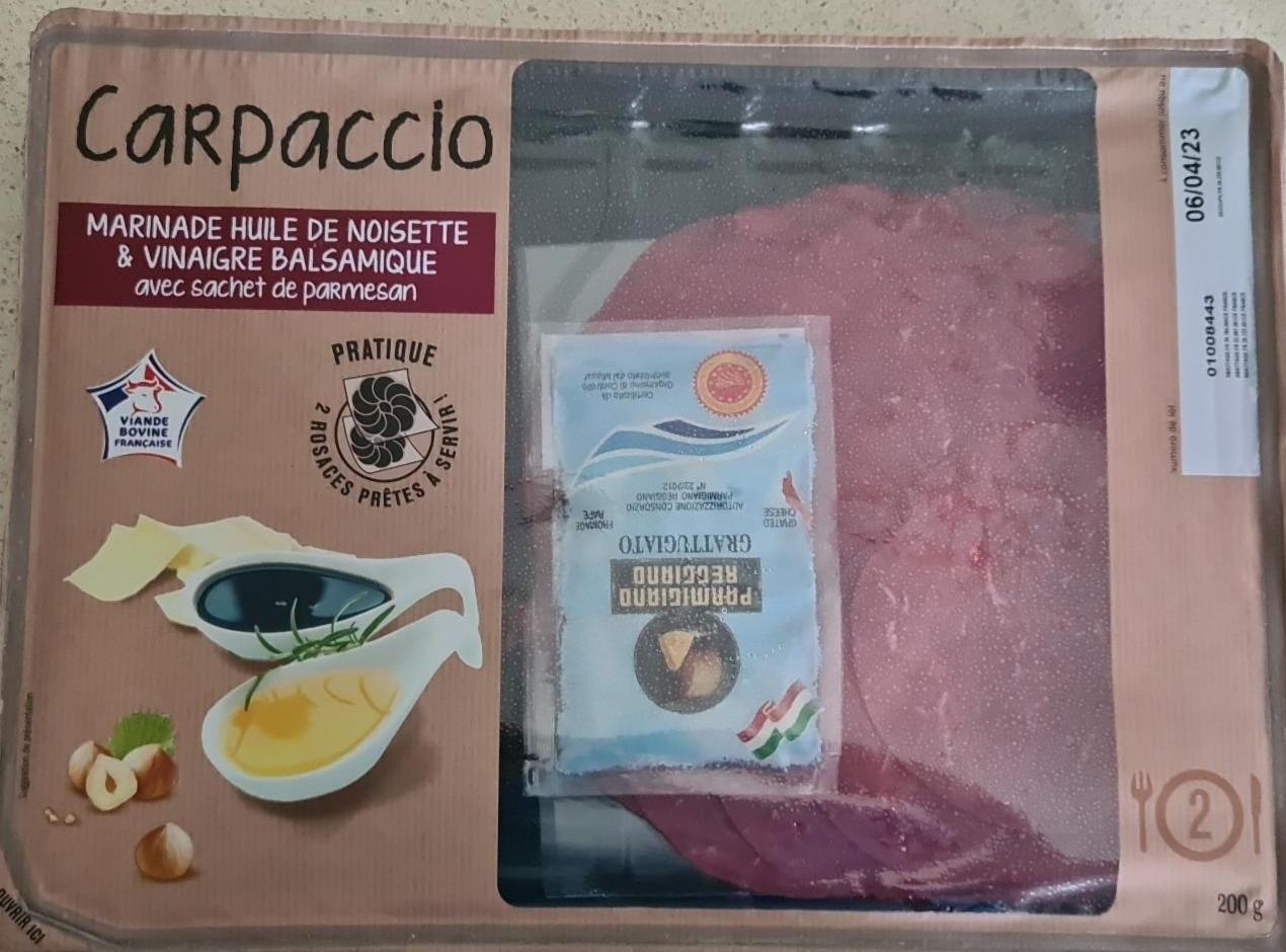 Fotografie - carpaccio marinade huile de noisette Lidl