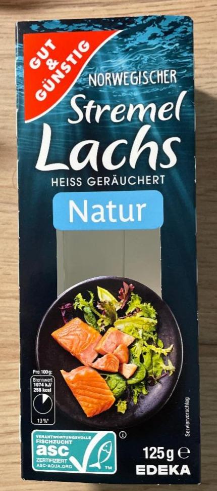 Fotografie - Norwegischer Stremel Lachs heiss geräuchert Natur Gut & Günstig