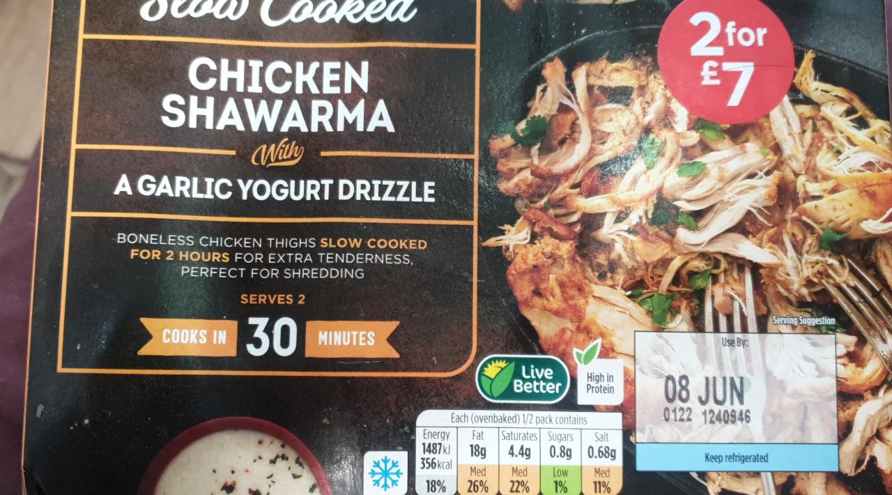 Fotografie - Slow Cooked Chicken Shawarma with a Garlic Yogurt Drizzle Asda