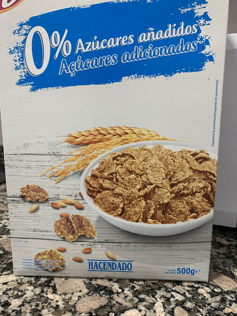 Fotografie - Copos laminados y tostados de trigo integral y de arroz 0% azucares anadidos