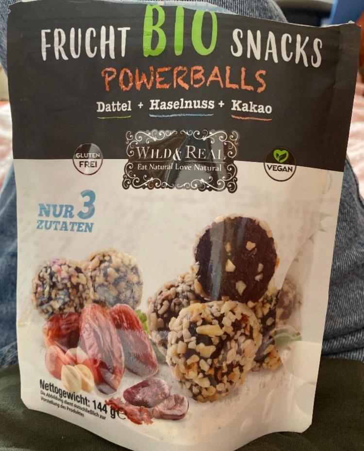 Fotografie - Frucht BIO snack powerballs Datel + haselnuss + kakao Wild&Real