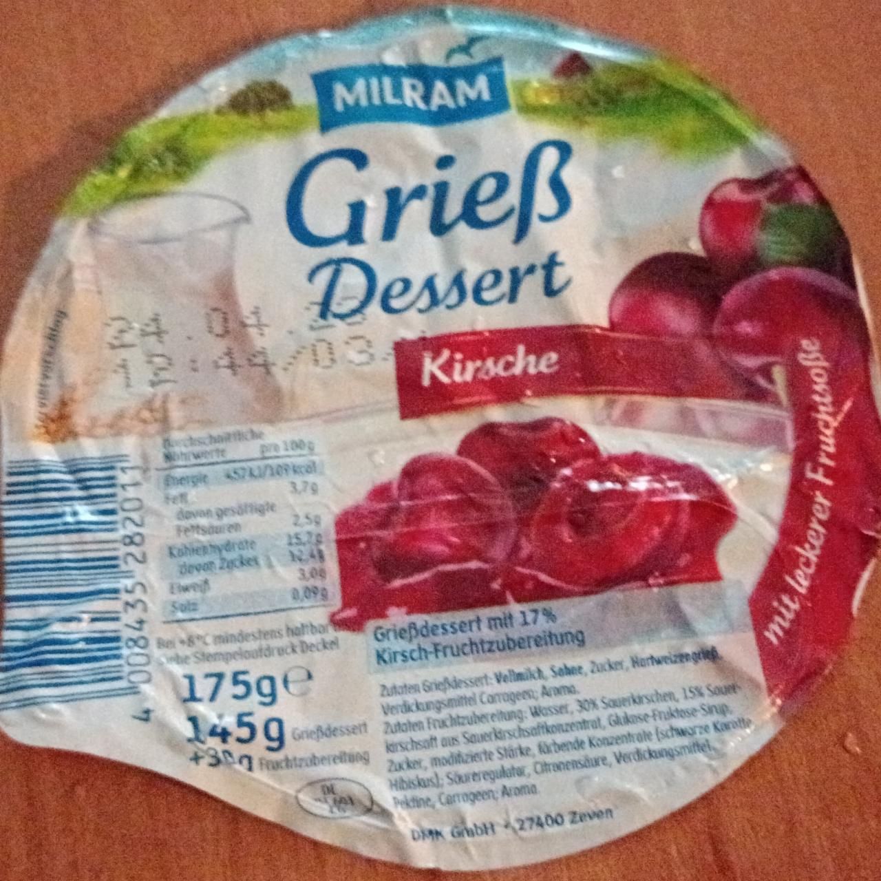 Fotografie - Grieß Dessert Kirsche Milram