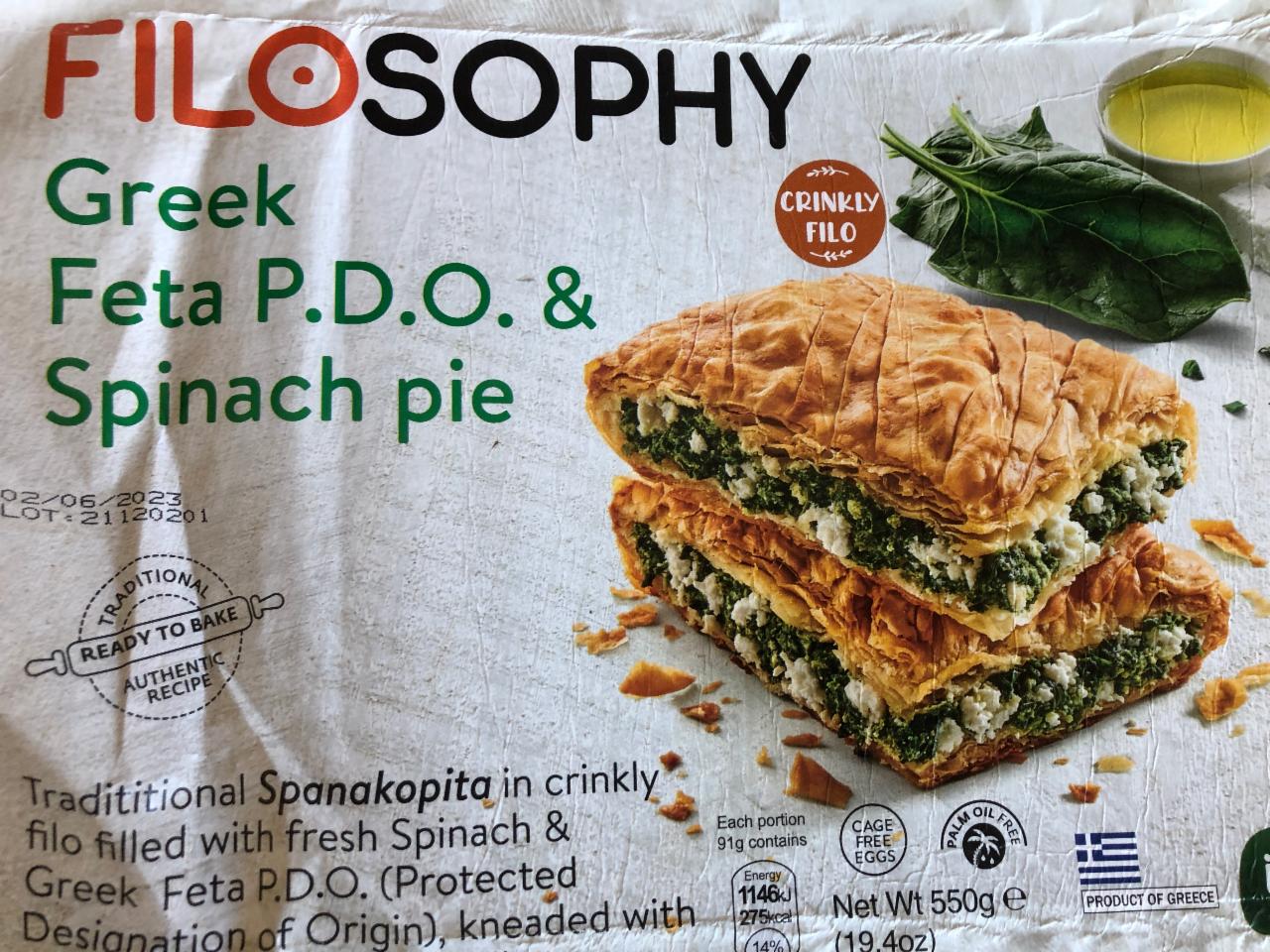 Fotografie - Greek Feta P.D.O. & Spinach pie Filosophy