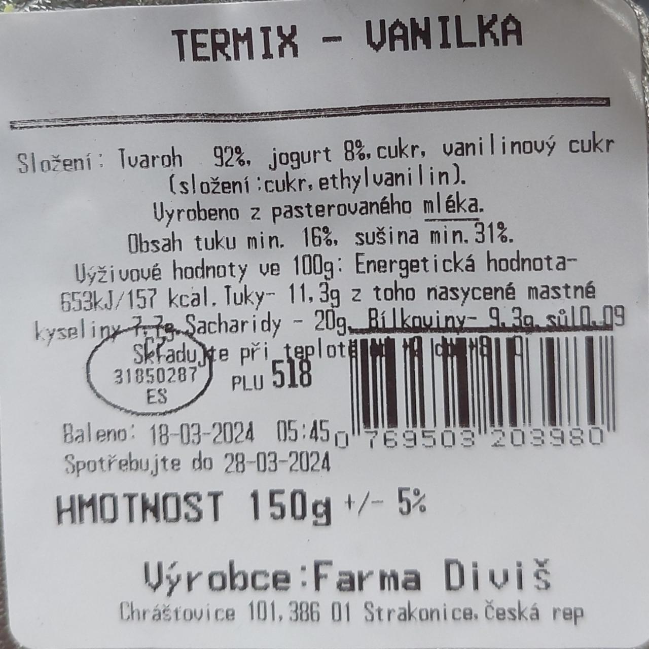 Fotografie - Termix vanilka Farma Diviš