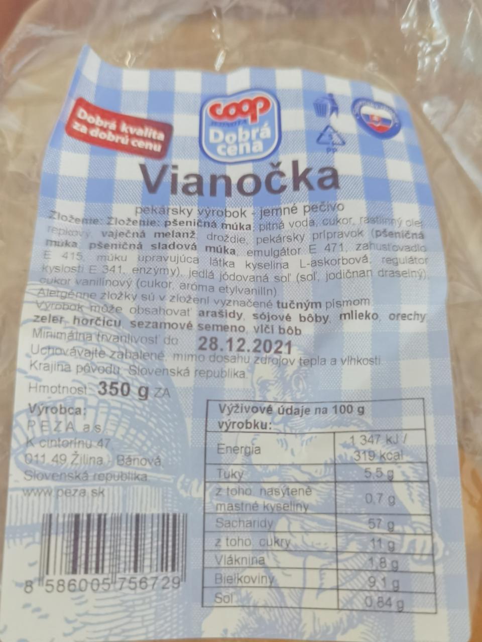 Fotografie - Vianočka Coop Dobrá cena