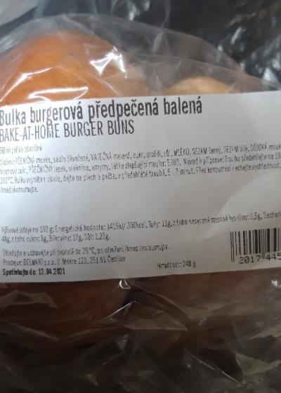 Fotografie - Bulka burgerová předpečená balená Delmart