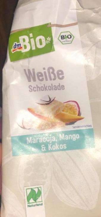 Fotografie - Weise schokolade Maracuja, mango & kokos (bílá čokoláda) dmBio