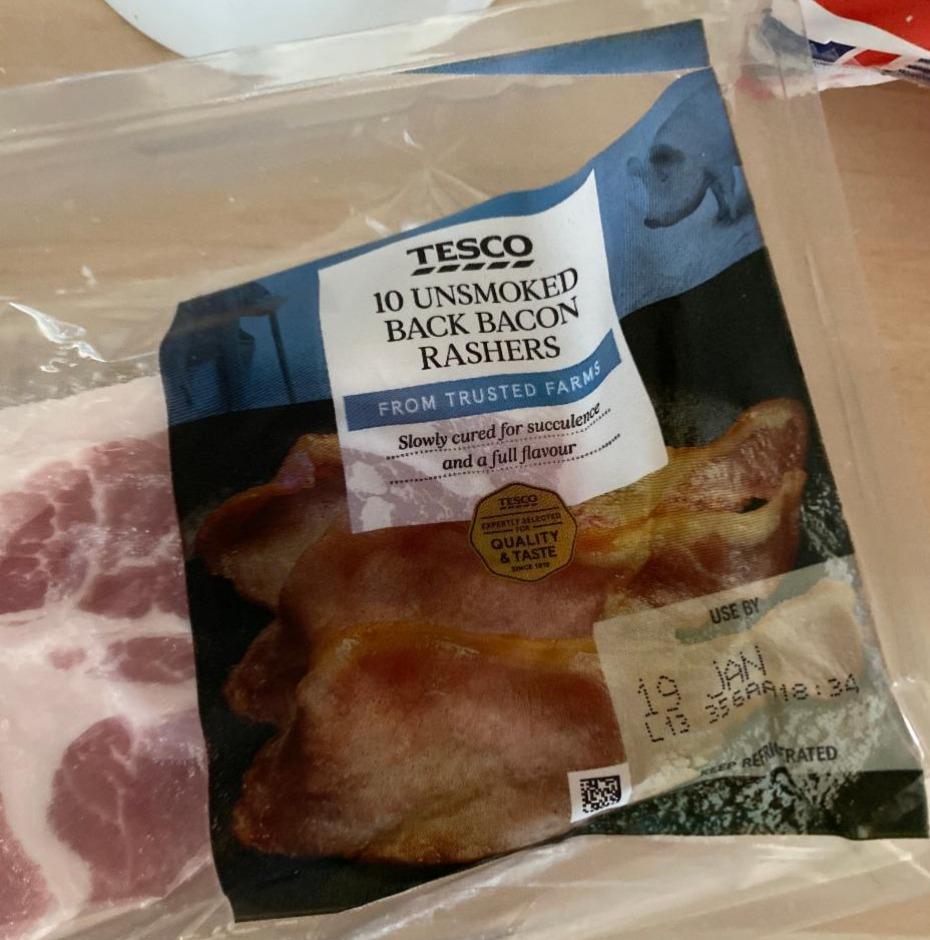 Fotografie - nsmoked back bacon Tesco