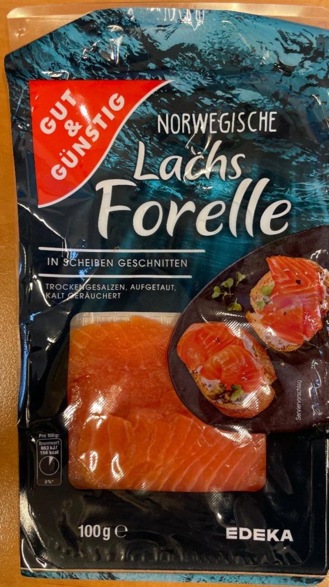 Fotografie - Norwegische Lachs Forelle in Scheiben geschnitten Gut&Günstig