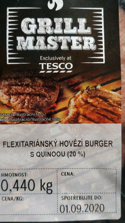 Fotografie - Flexiteriánský hovězí burger s quinoou Grill master Tesco