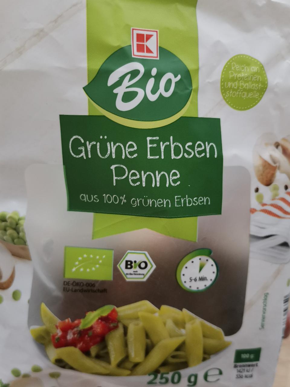 Fotografie - Grune erbsen penne K-bio