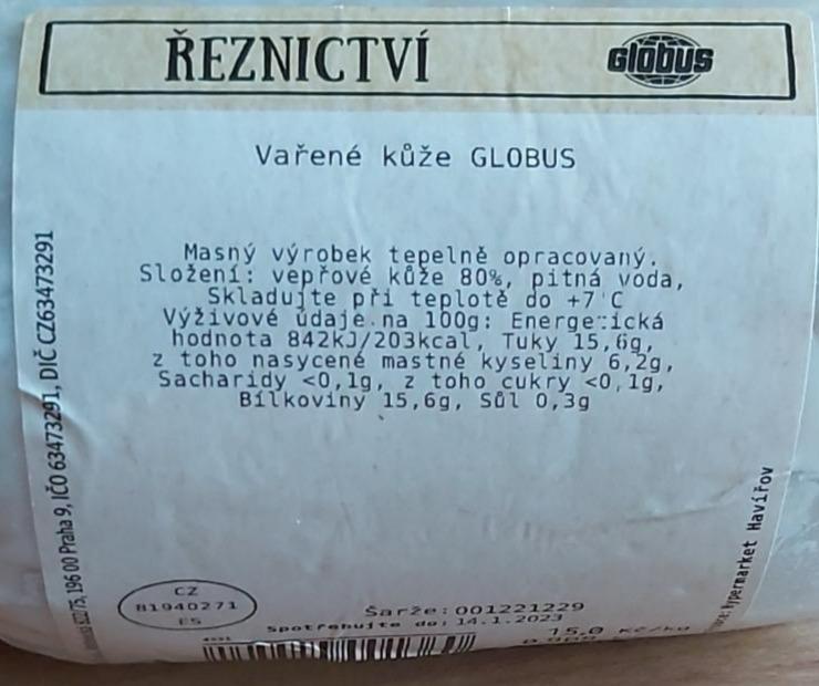 Fotografie - Vařené kůže Globus řeznictví