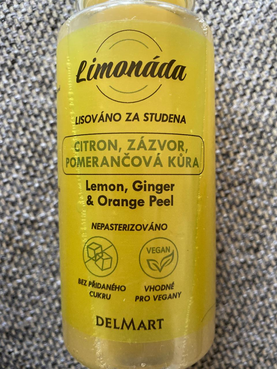 Fotografie - Limonáda citron, zázvor, pomerančová kůra Delmart