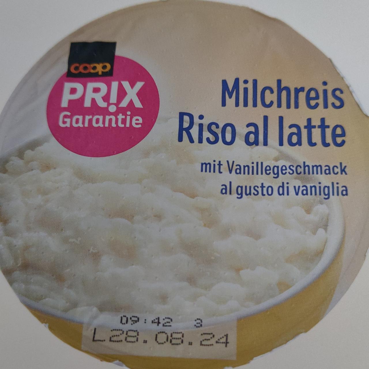 Fotografie - Prix garantie milchreis mit vanillegeschmack Coop