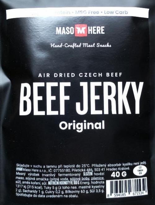 Fotografie - Beef jerky original Maso Here