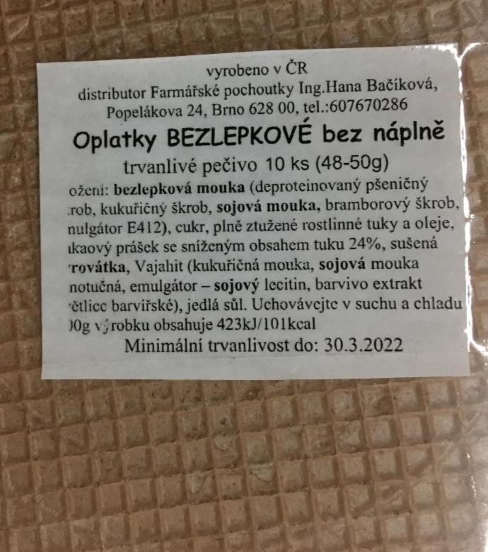 Fotografie - Oplatky bezlepkové bez náplně Ing. Hana Bačíková