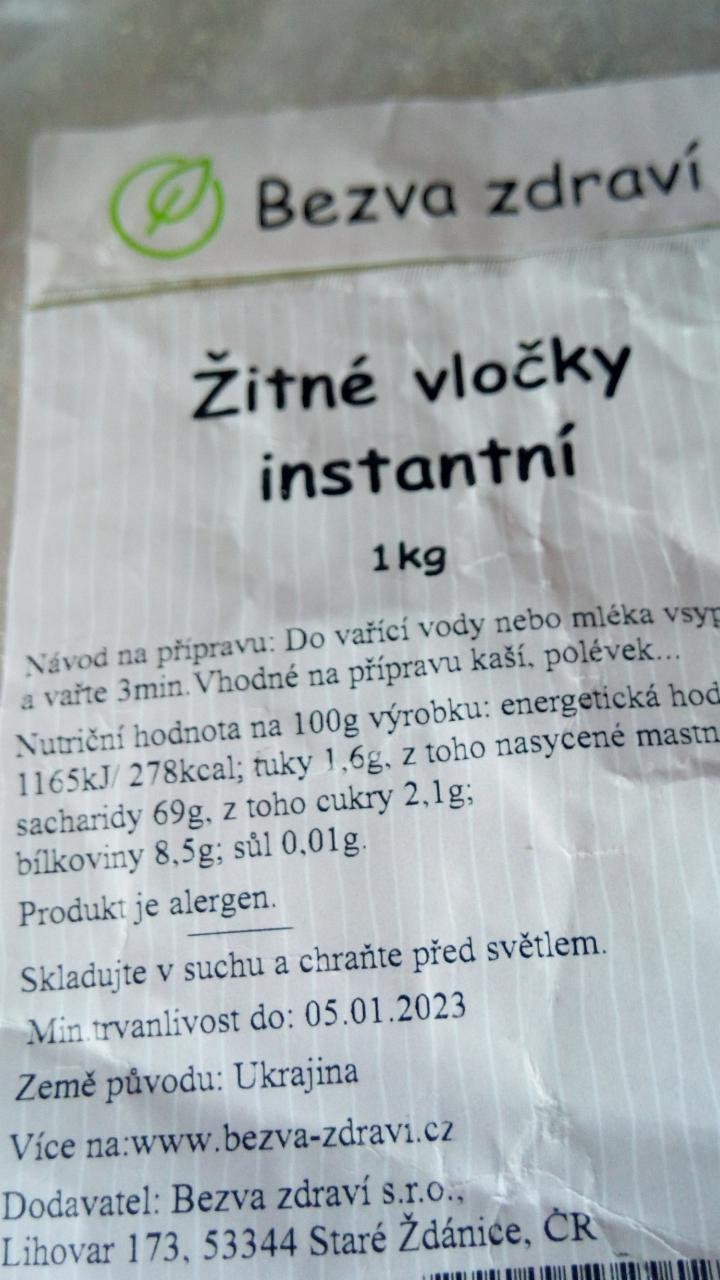 Fotografie - žitné vločky instantní Bezva zdraví