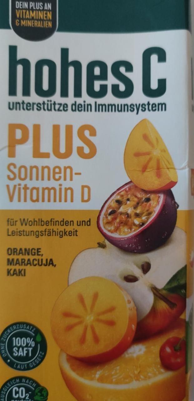 Fotografie - Hohes C Plus Sonnenvitamin D Orange, Maracuja, Kaki