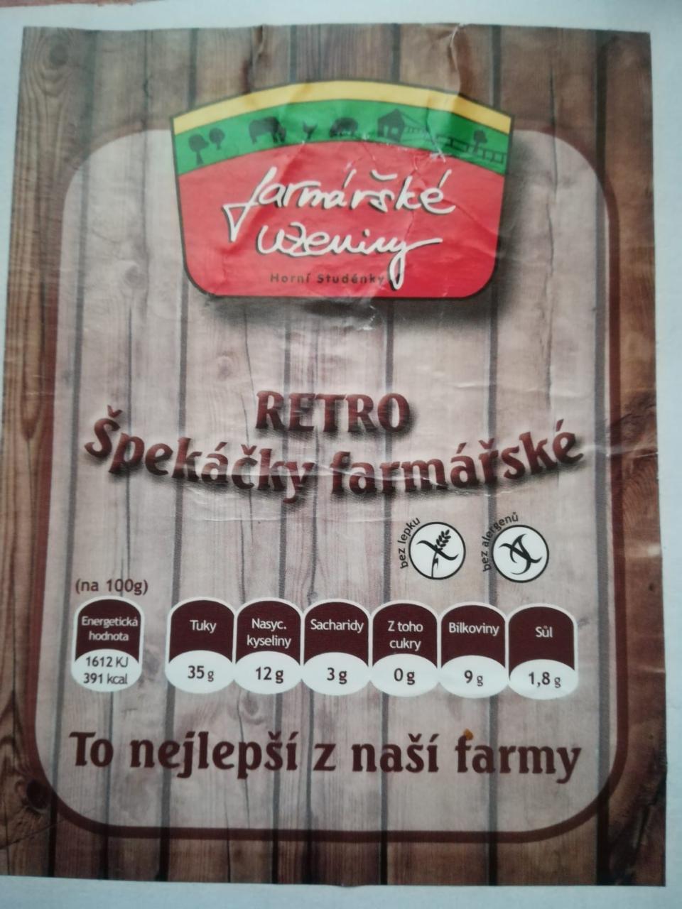 Fotografie - špekáčky retro farmářské Albert 95% masa