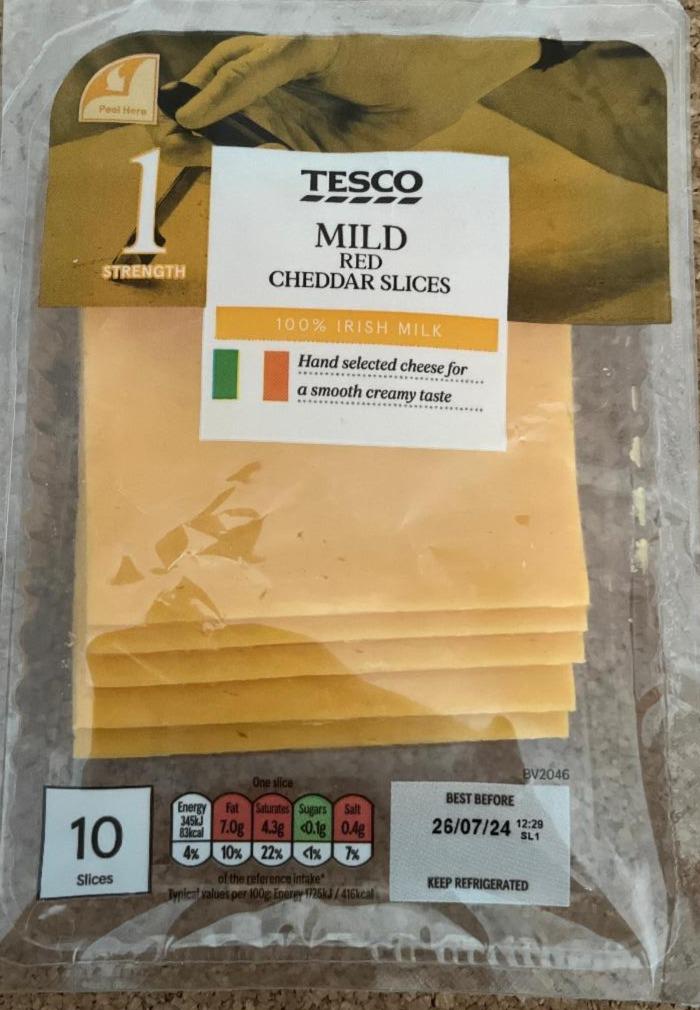 Fotografie - Mild red cheddar slices Tesco