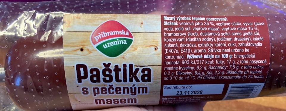 Fotografie - Paštika s pečeným masem Příbramská uzenina