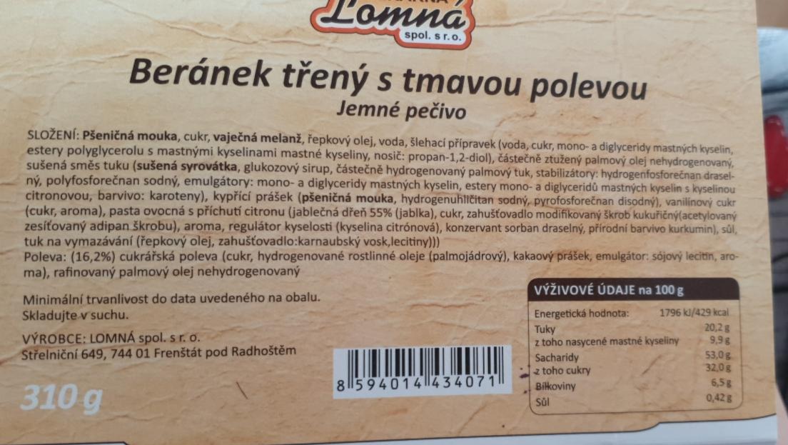 Fotografie - Beránek třený s tmavou polevou Pekárna Lomná