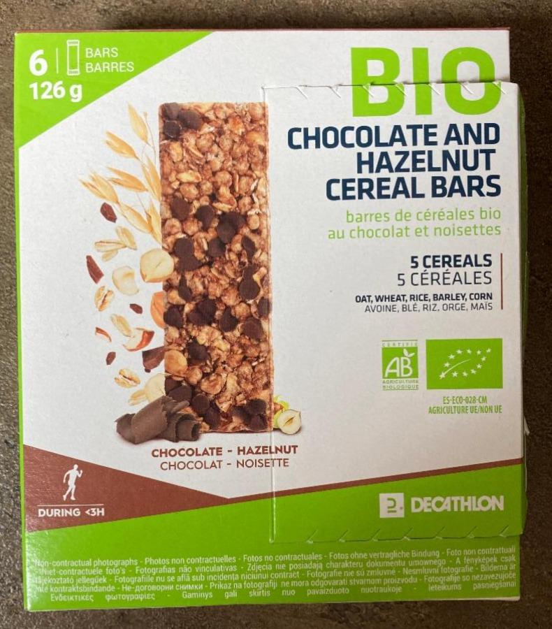 Fotografie - Bio chocolate and hazelnut cereal bars Decathlon