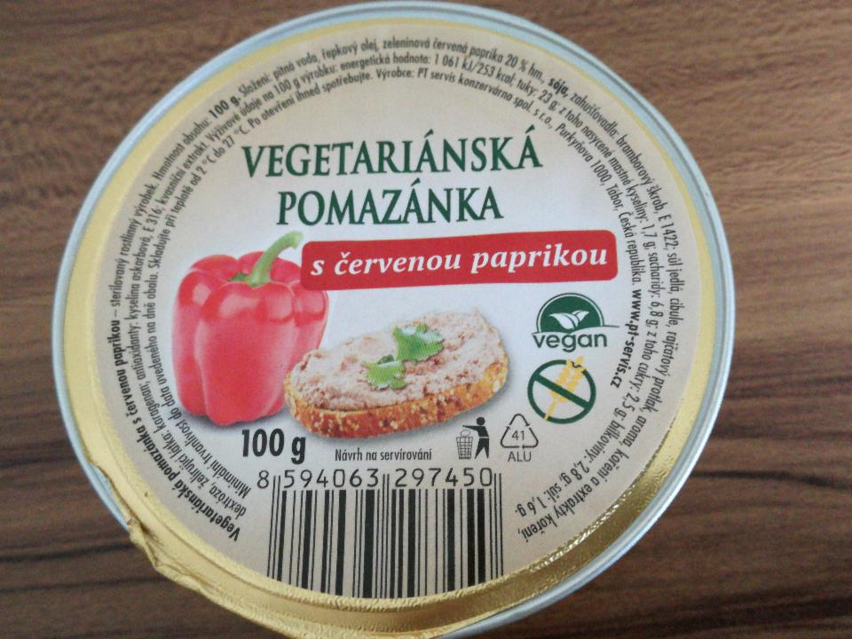 Fotografie - vegetariánská pomazánka s červenou paprikou PT servis