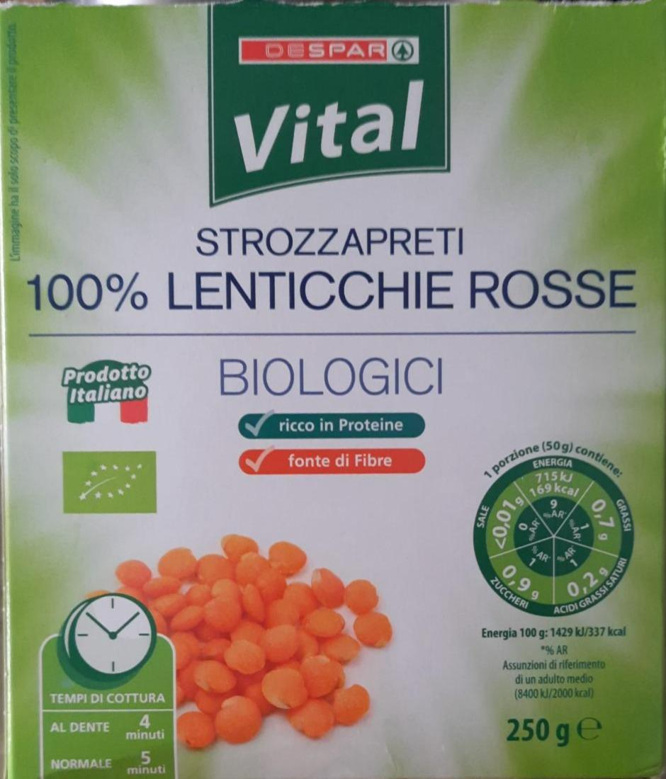 Fotografie - Strozzapreti 100% Lenticchie Rosses Biologici Spar Vital