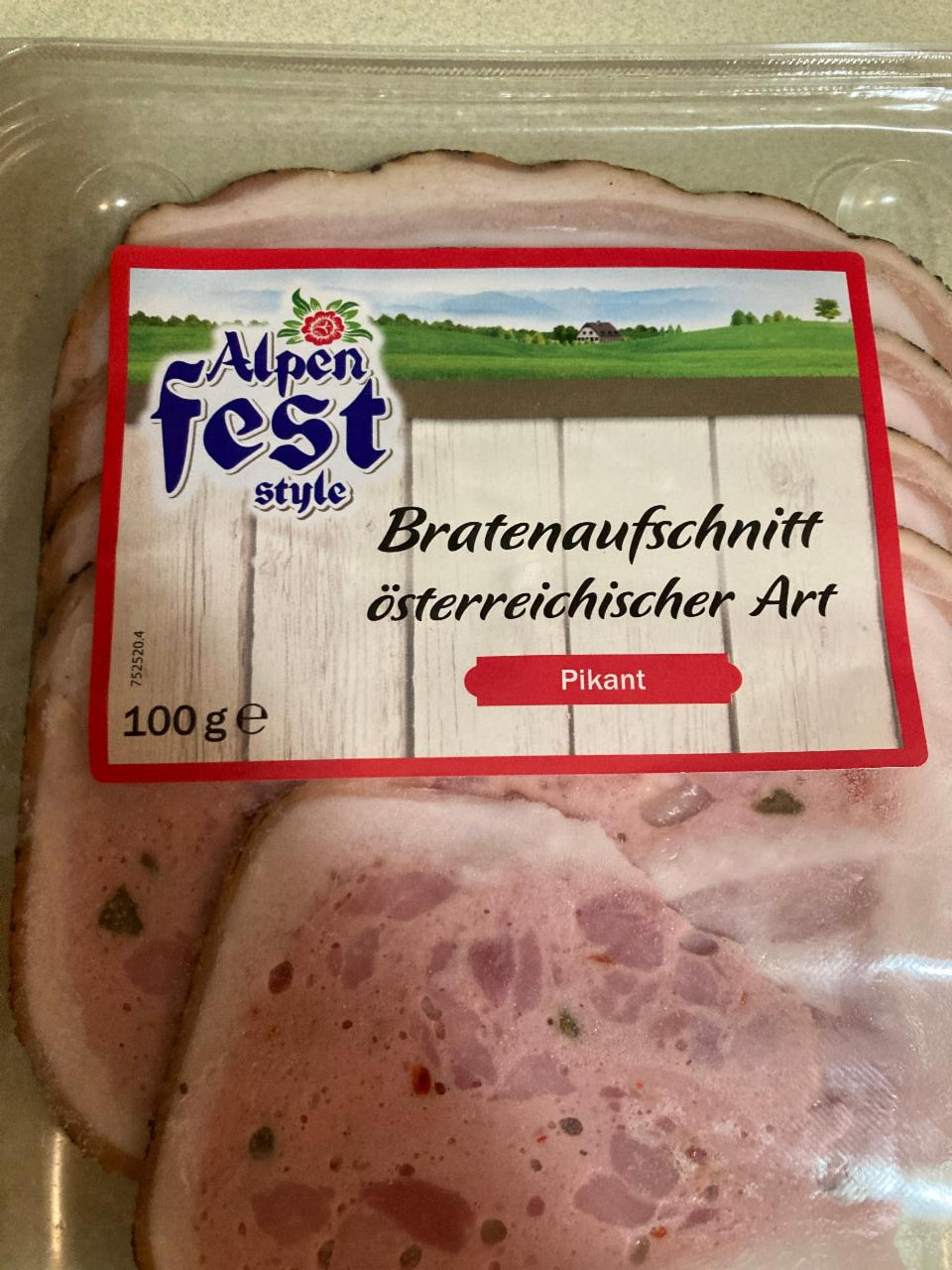 Fotografie - Bratenaufschnitt Österreichischer Art Pikant Alpen fest style