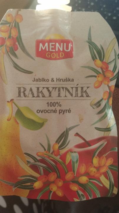 Fotografie - ovocné pyré jablko a hruška rakytník Menu Gold