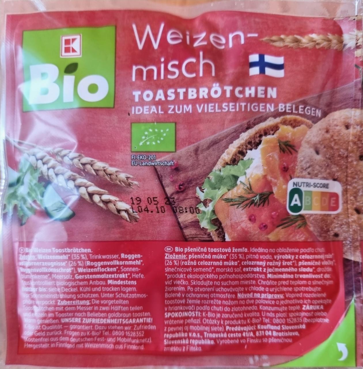 Fotografie - BIO Toast Brotchen Roggen Kaufland