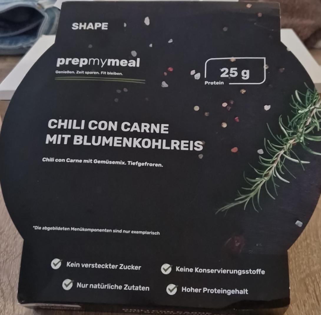 Fotografie - Chili con carné mit blumenkohlreis prepmymeal