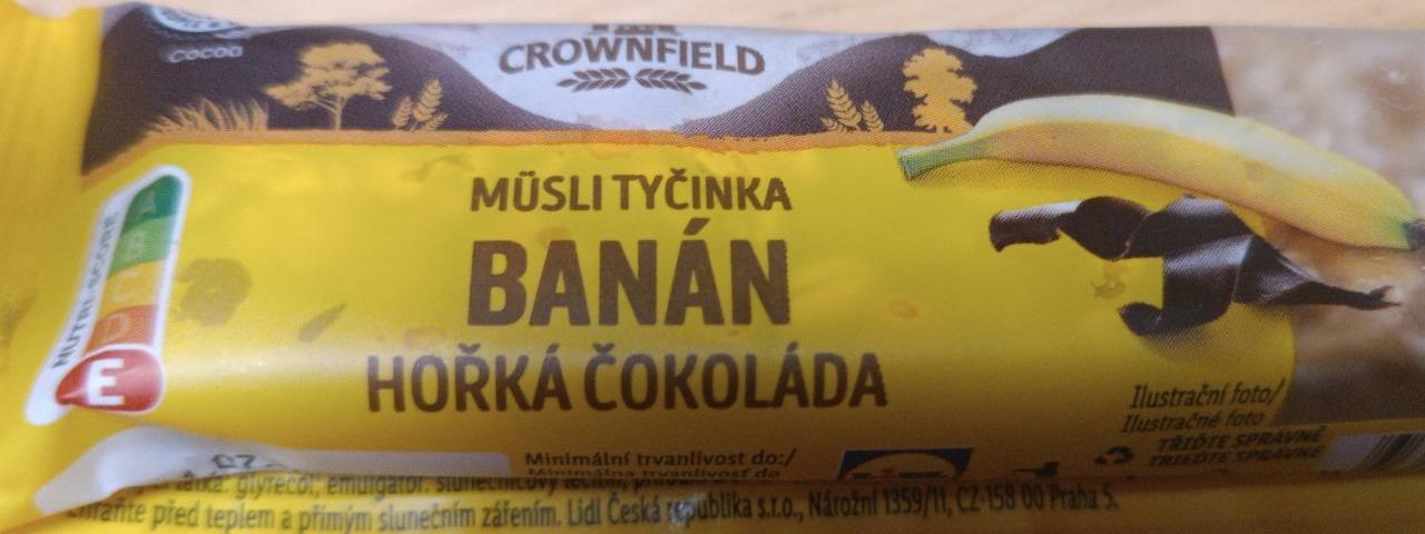 Fotografie - Müsli tyčinka banán hořká čokoláda Crownfield