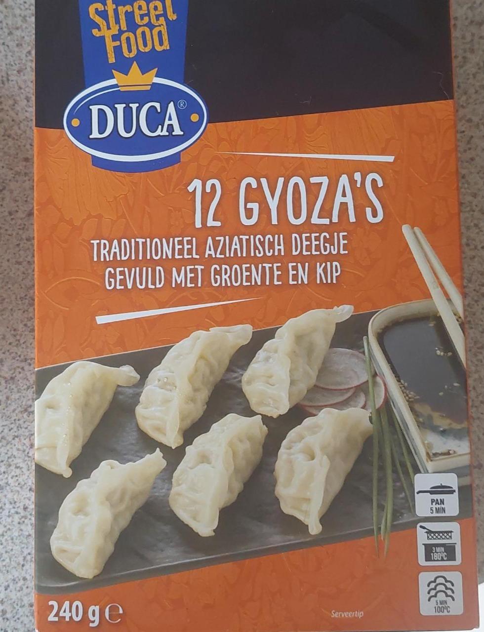 Fotografie - Gyoza Traditioneel aziatisch deegje gevuld met groente en kip Duca