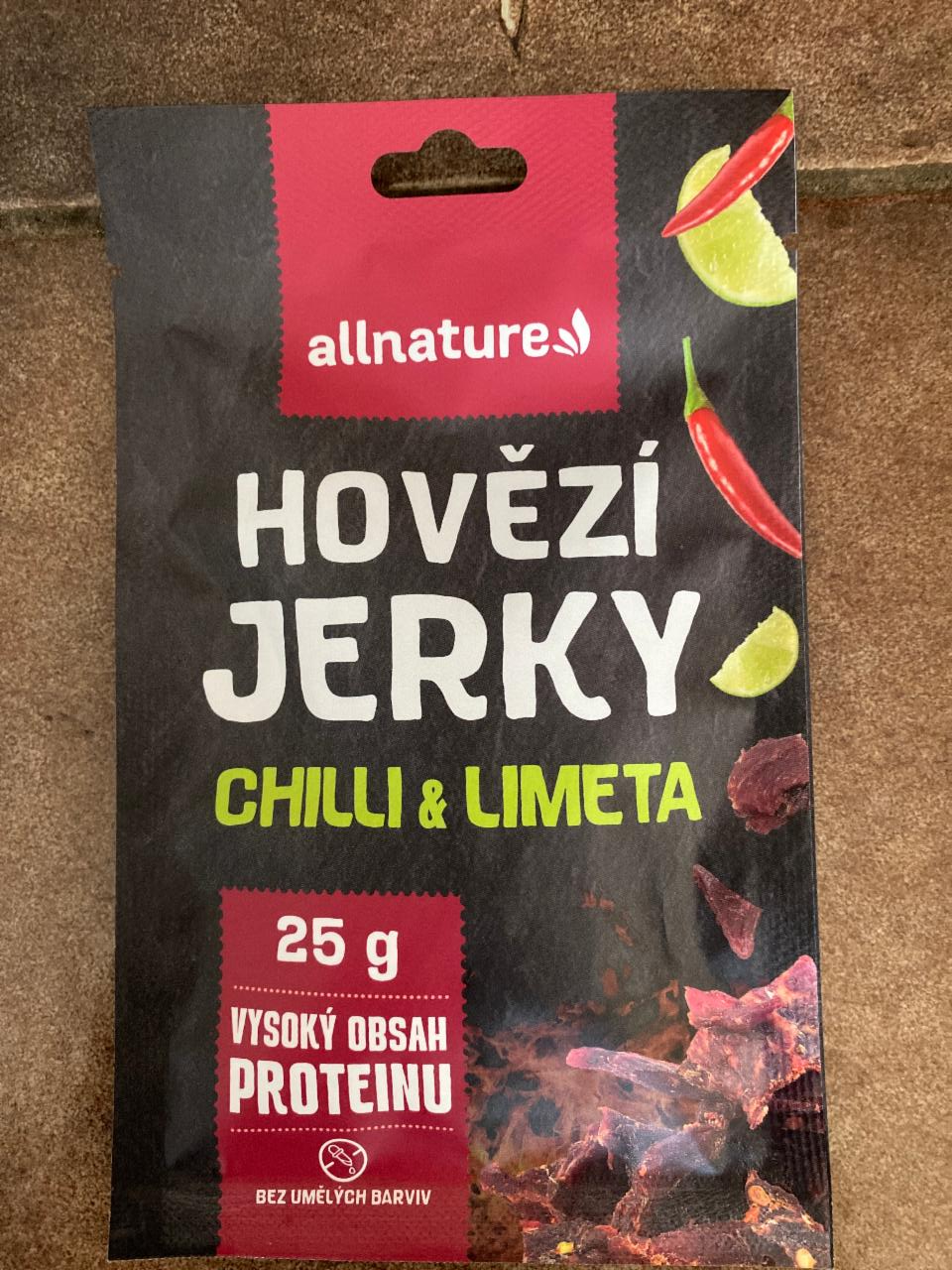 Fotografie - Hovězí Jerky Chilli & Limeta Allnature