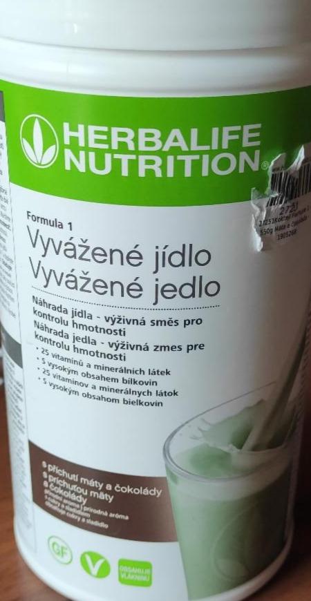 Fotografie - vyvážené jídlo s příchutí máty a čokolády Herbalife nutrition