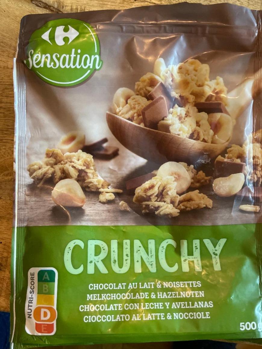 Fotografie - Crunchy chocolat au lait & noisettes Carrefour Sensation