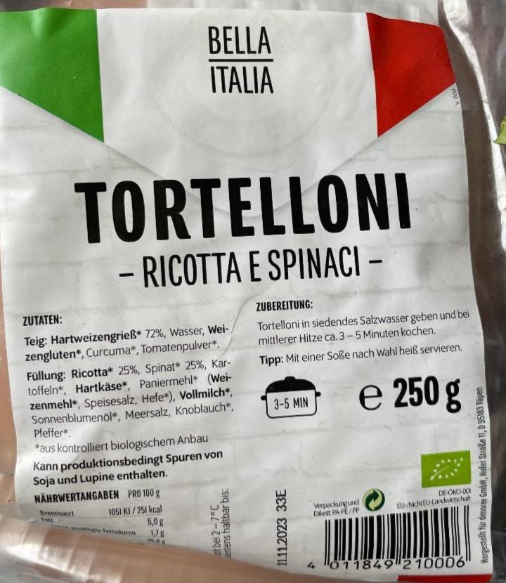 Fotografie - Tortelloni Ricotta e Spinaci Bella Italia