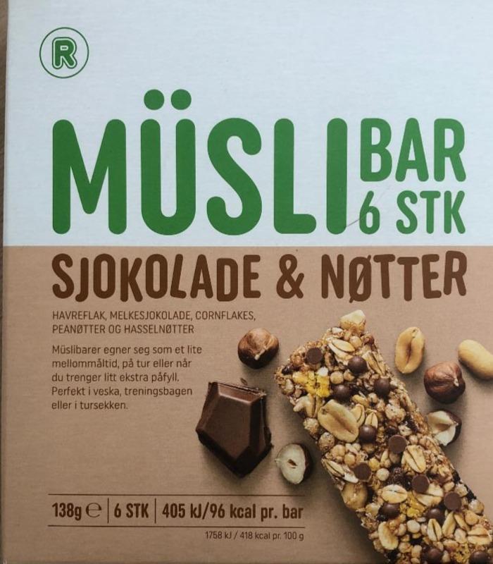 Fotografie - Müsli Bar Sjokolade & Nøtter Rema1000