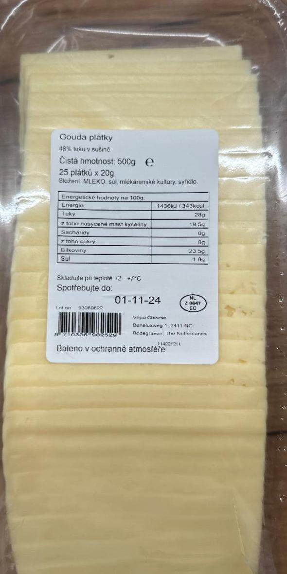 Fotografie - Gouda plátky 48% vepo cheese