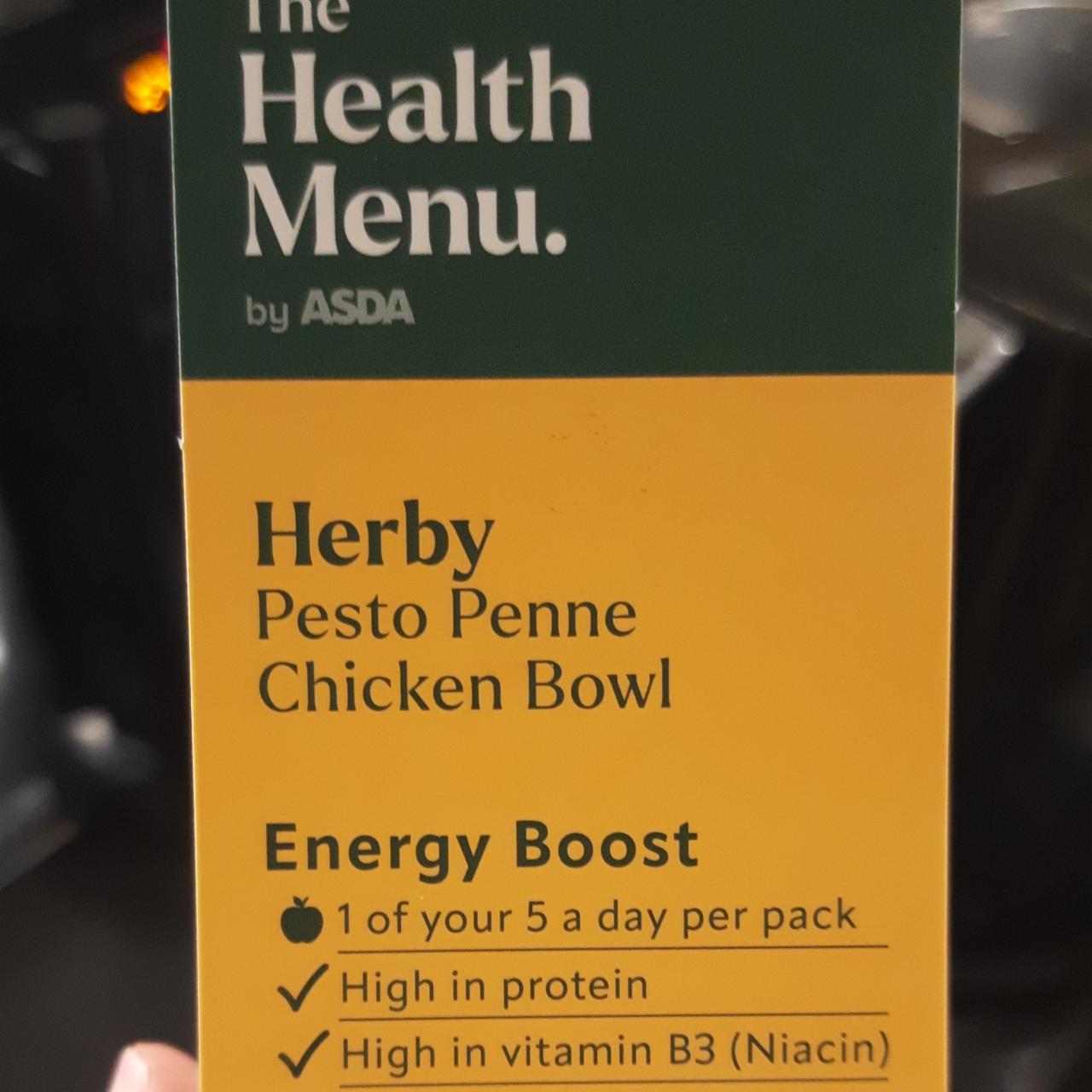 Fotografie - Herby pesto penne chicken bowl The Health Menu by Asda