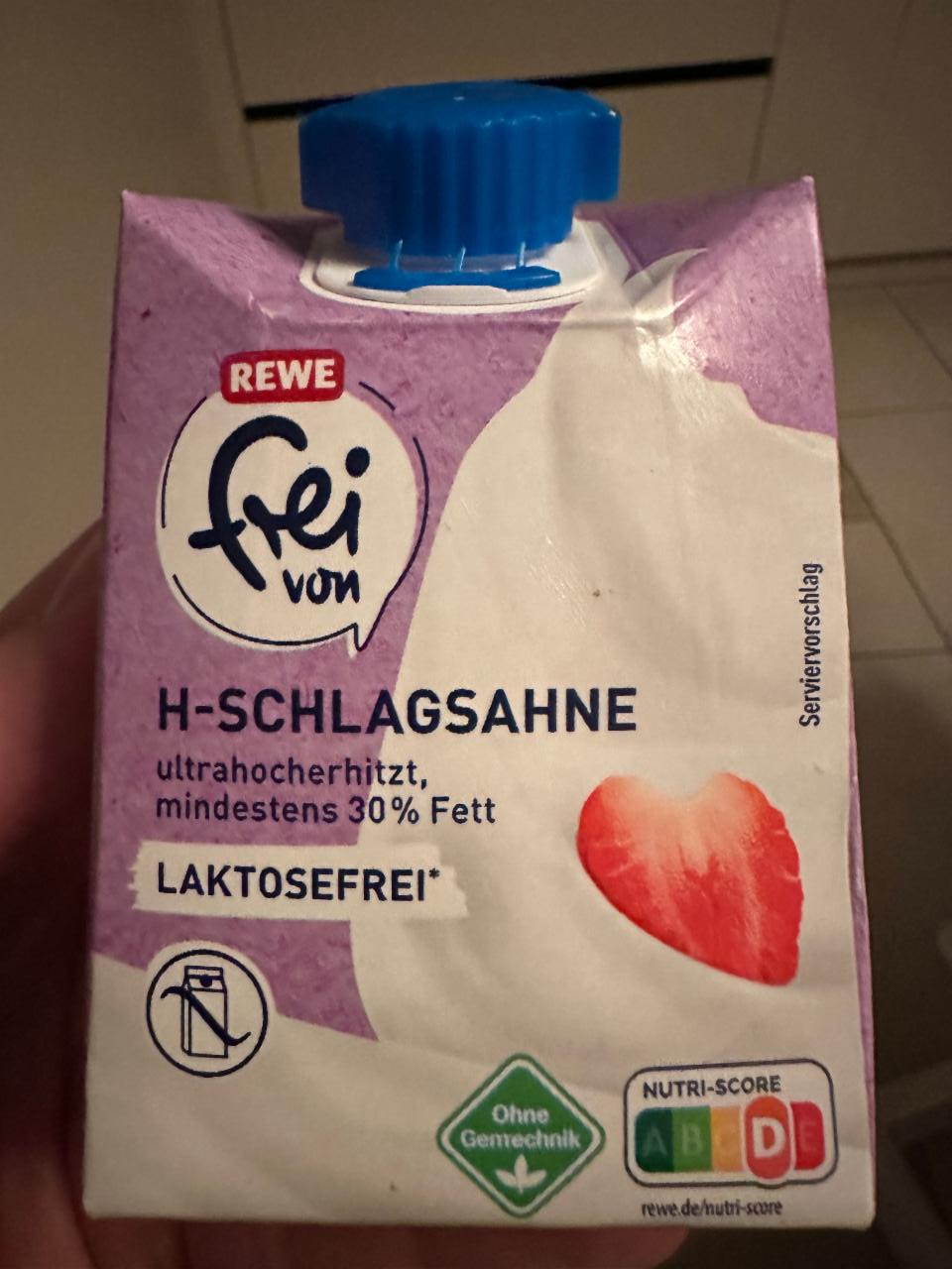 Fotografie - H-Schlagsahne 30% Fett laktosefrei REWE frei