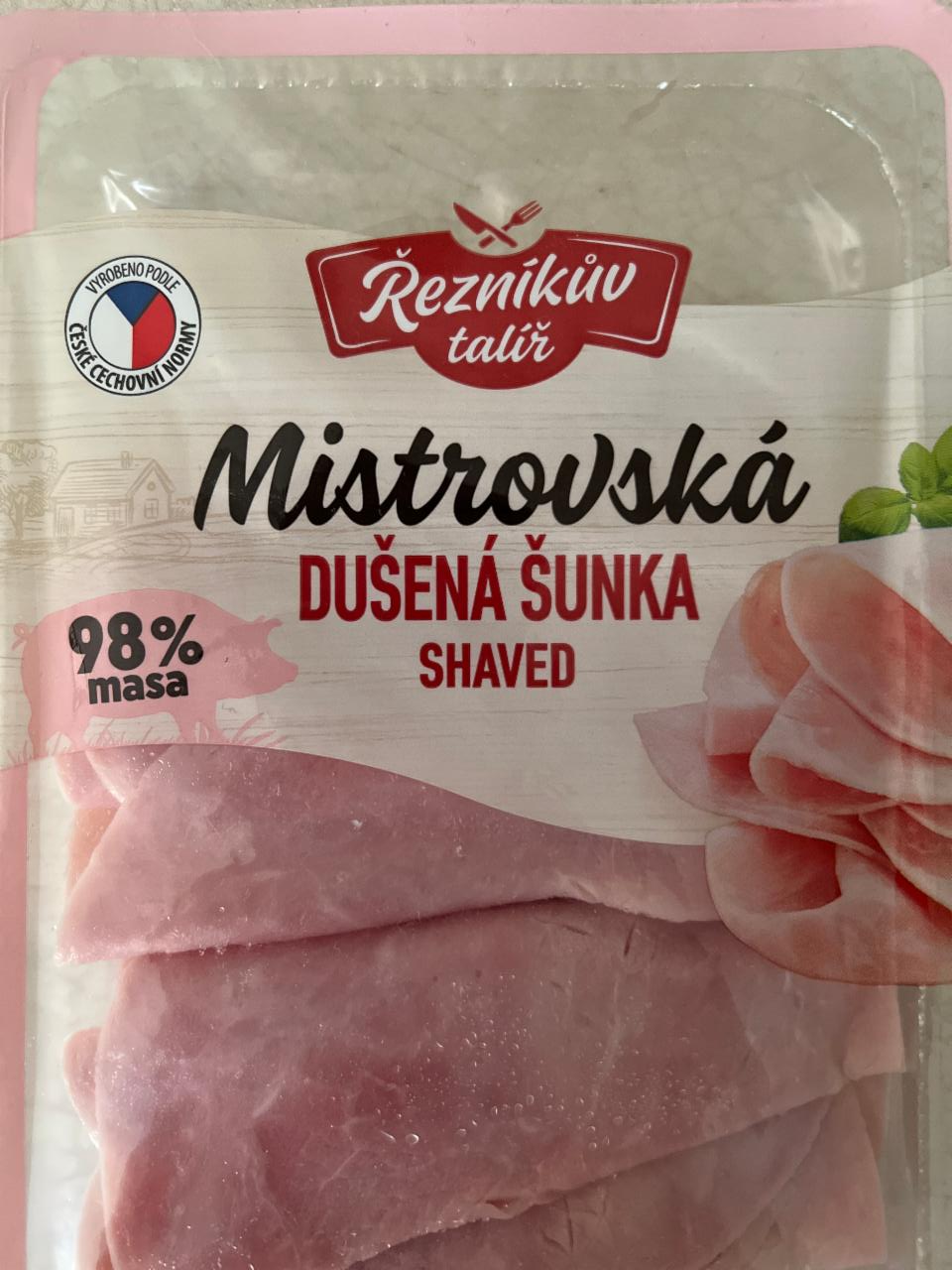 Fotografie - Mistrovská dušená šunka shaved Řezníkův talíř