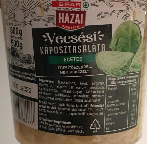 Fotografie - Vécsési káposztasaláta