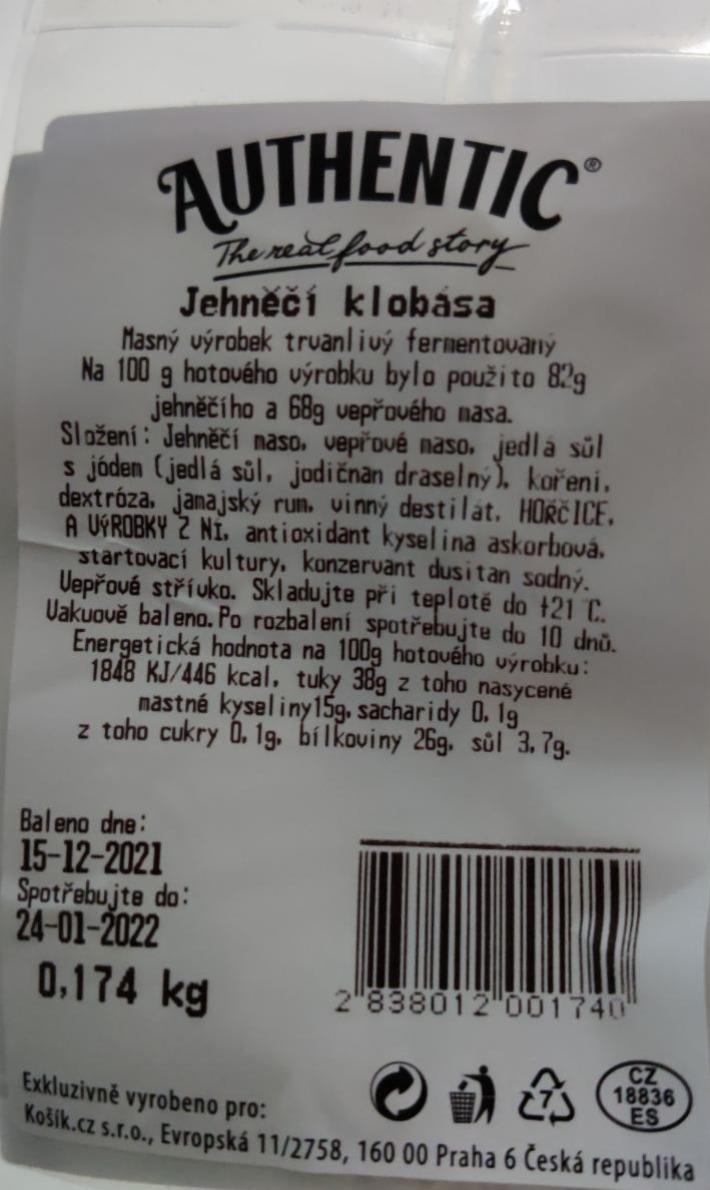 Fotografie - Jehněčí klobása Authentic