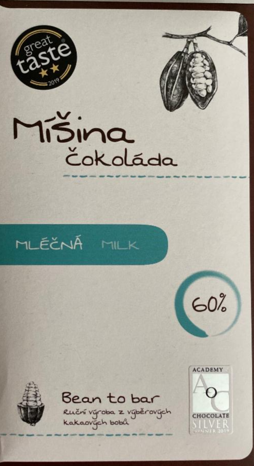 Fotografie - Míšina čokoláda mléčná 60% Vietnam