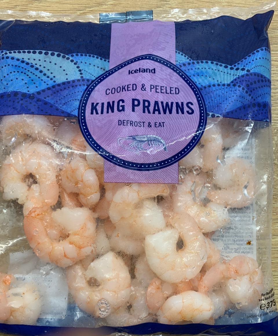 Fotografie - Vařené loupané krevety King Prawns Iceland